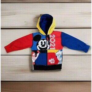 Disney Mickey Mouse Walt Disney Resort 2021 Hoodie Jacket Size XX Small Youth